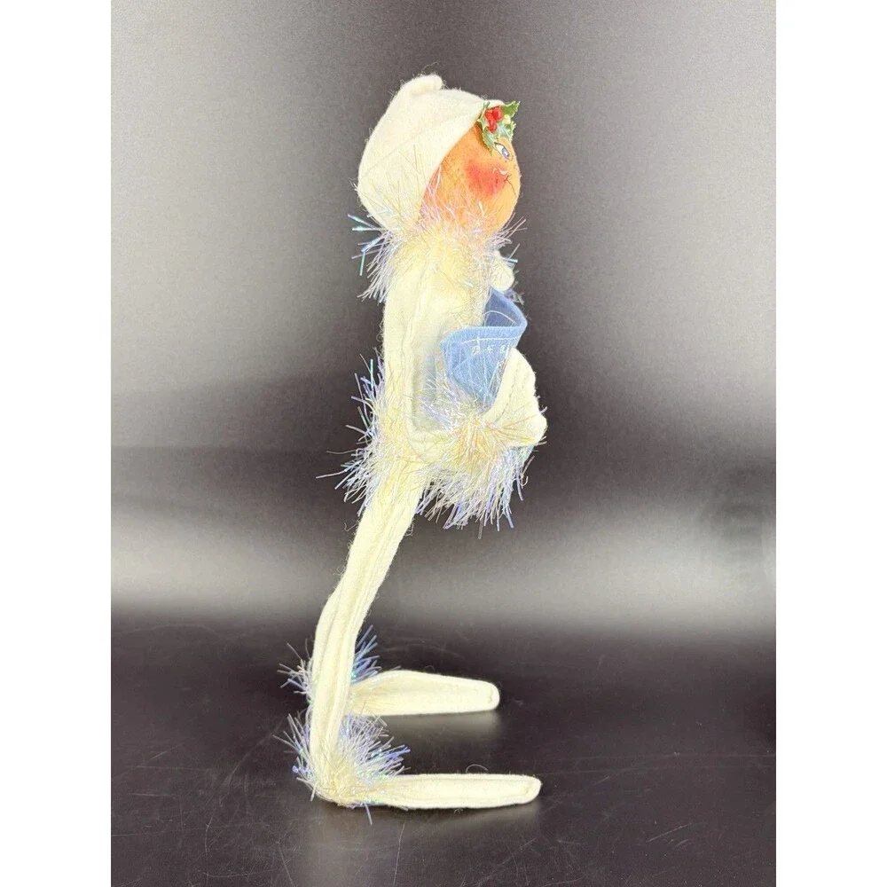 ANNALEE New Year 2000 Millennium Frosty Elf Winter White Tinsel Vintage